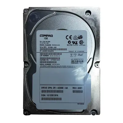 231086-002 HP 36.4GB 2Gb/s Fibre Channel 10000 3.5-inch Hard Drive