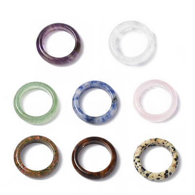 Natural Gemstone Plain Band Ring for Women
