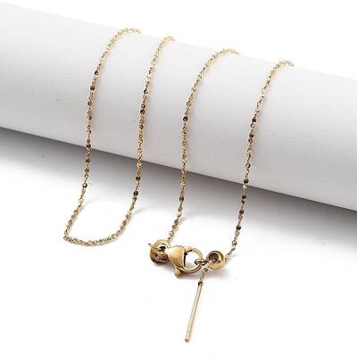Ion Plating(IP) Adjustable 304 Stainless Steel Serpentine Chain Necklaces