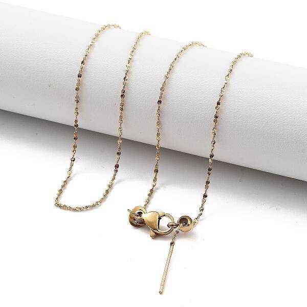 Ion Plating(IP) Adjustable 304 Stainless Steel Serpentine Chain Necklaces