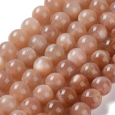 Round Natural Grade B Sunstone Beads Strands