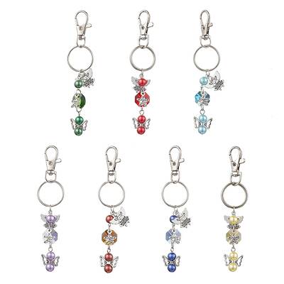 7 Pcs Acrylic with Glass Keychains