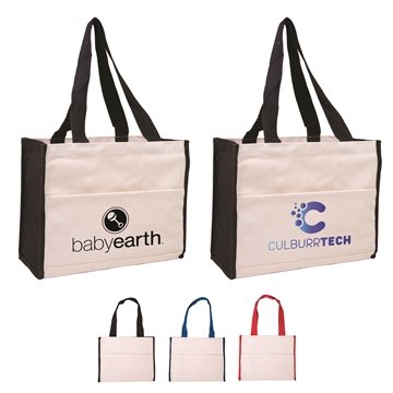 50 Promotional Cotton Gusset Accent Box Tote Bag - Heavy Duty & ...