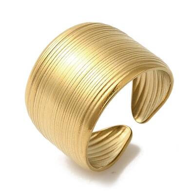 Ion Plating(IP) 304 Stainless Steel Open Cuff Rings for Women