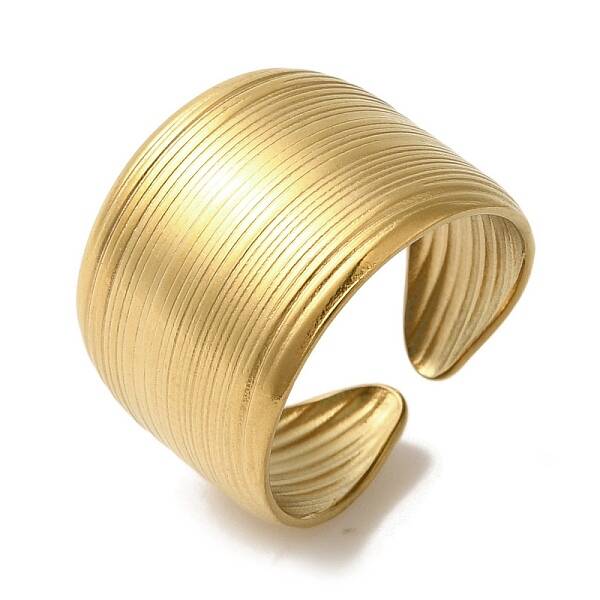 Ion Plating(IP) 304 Stainless Steel Open Cuff Rings for Women