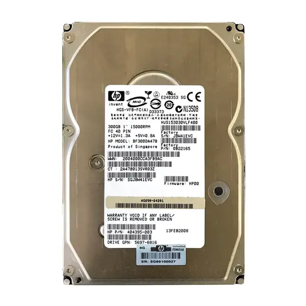 BF300DA47B HP 300GB 4Gb/s Fibre Channel 15000 3.5-inch Hard Drive