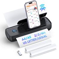 Aixiqee Portable-Printer with phone holder, Thermal-Wireless-Bluetooth-Mini Inkless-Printer for Travel Support 8.5 X 11 U...