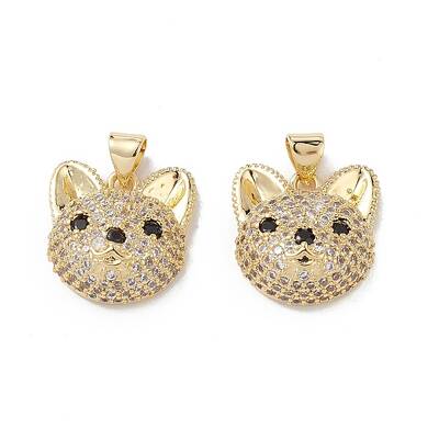 Brass Micro Pave Cubic Zirconia Pendants