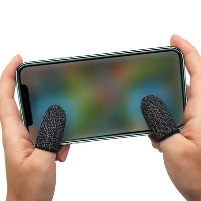 2pcs Anti-sweat Gaming Finger Sleeve, Gaming Finger Sleeve Mobile Screen Game Controller Sweatproof Gloves for PUBG COD Assis...