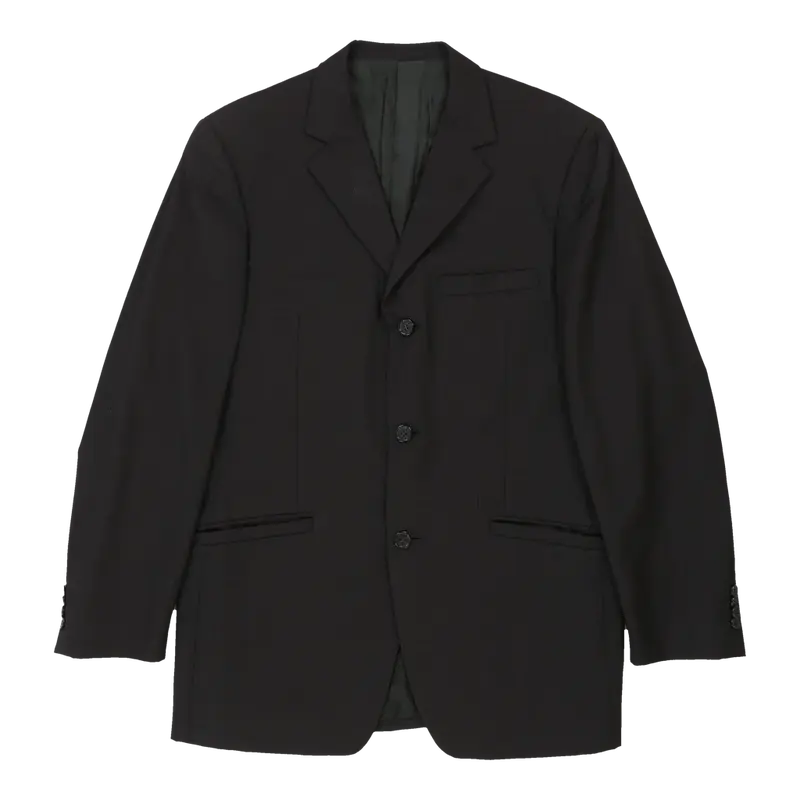 Versace Classic Checked Blazer - Small Black Wool