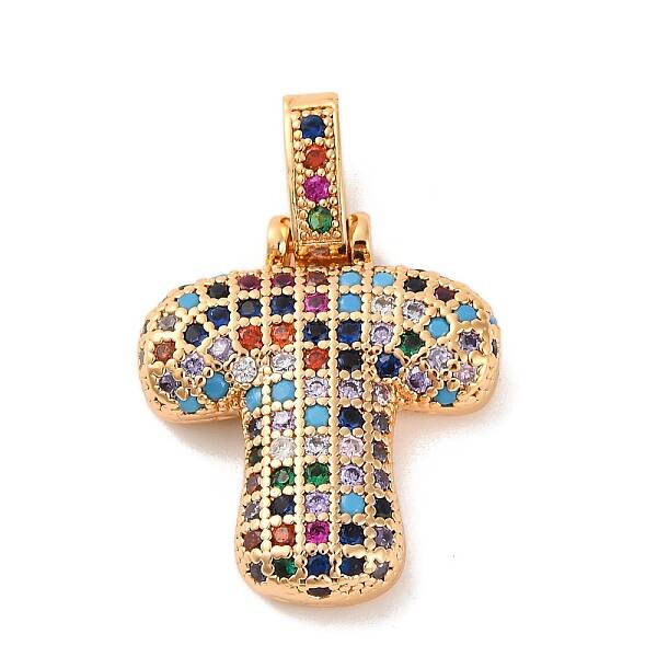 Brass Micro Pave Cubic Zirconia Pendants