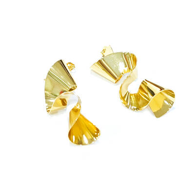 Rack Plating Brass Twist Spiral Stud Earrings for Women