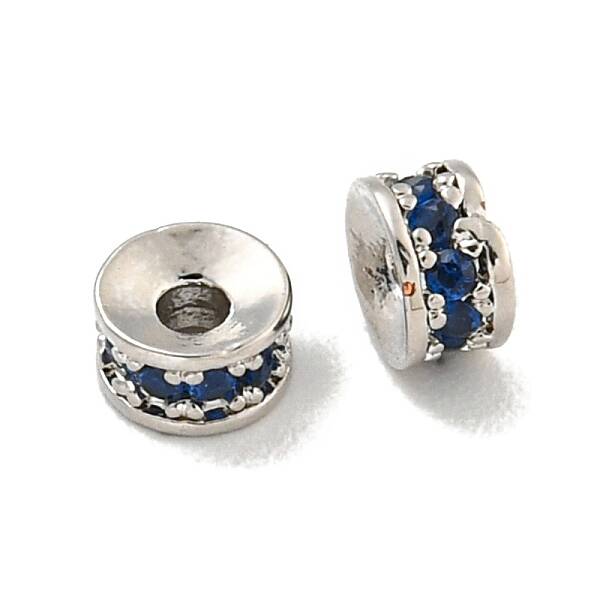 Brass Cubic Zirconia Spacer Beads