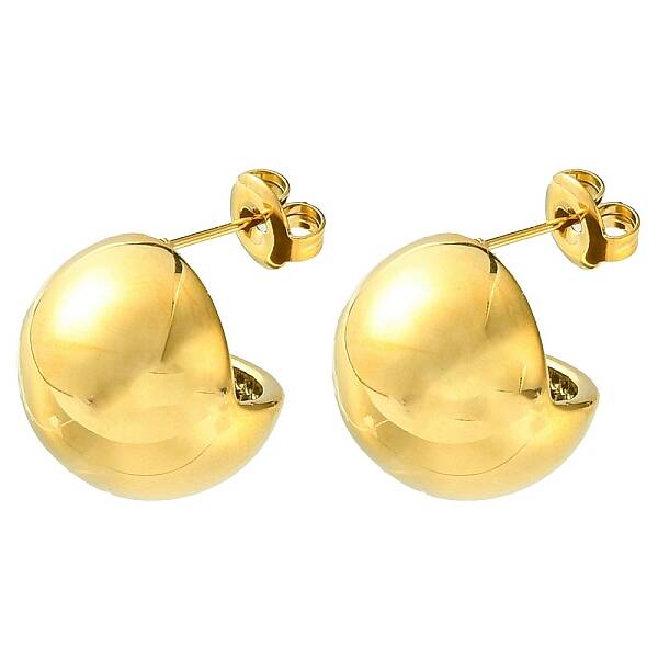 Ion Plating(IP) 304 Stainless Steel Round Stud Earrings
