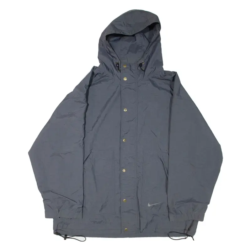 NIKE Mens Jacket Grey Nylon Hooded M