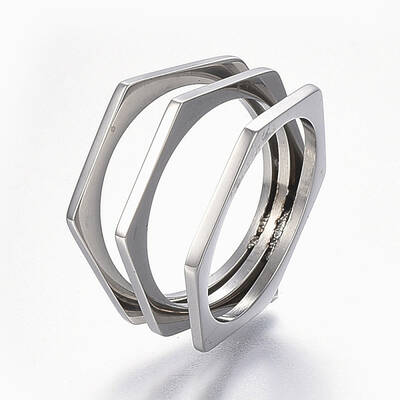 Tarnish Resistant 304 Stainless Steel Wide Band Finger Rings