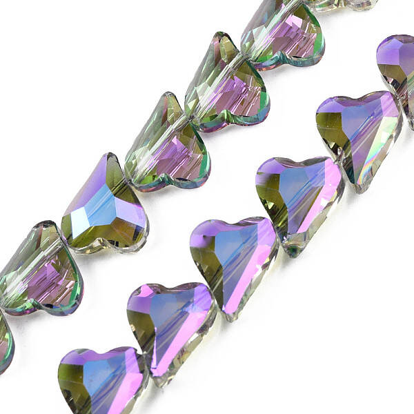 Electroplate Transparent Glass Beads Strands