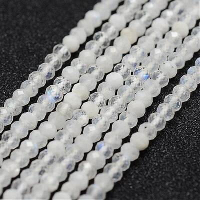 Natural Rainbow Moonstone Quartz Bead Strands