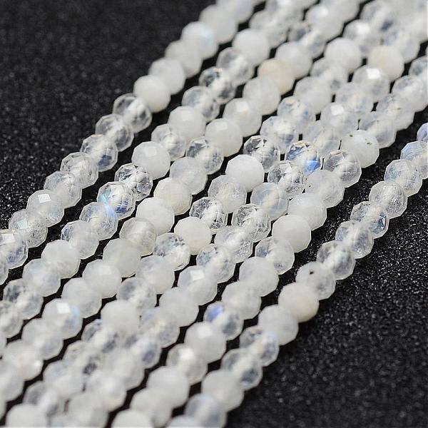 Natural Rainbow Moonstone Quartz Bead Strands