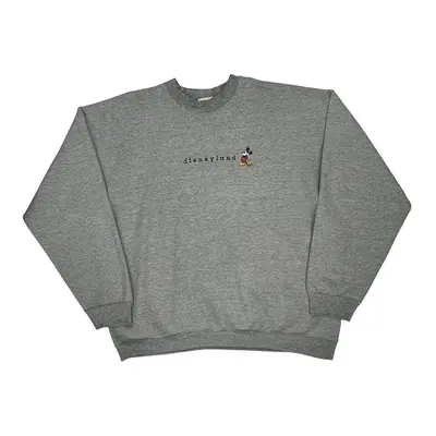 Mickey Mouse Disney Graphic Sweatshirt - XL Grey Cotton Blend