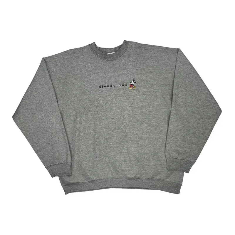 Mickey Mouse Disney Graphic Sweatshirt - XL Grey Cotton Blend