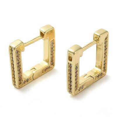 Rack Plating Brass Micro Pave Cubic Zirconia Hoop Earring