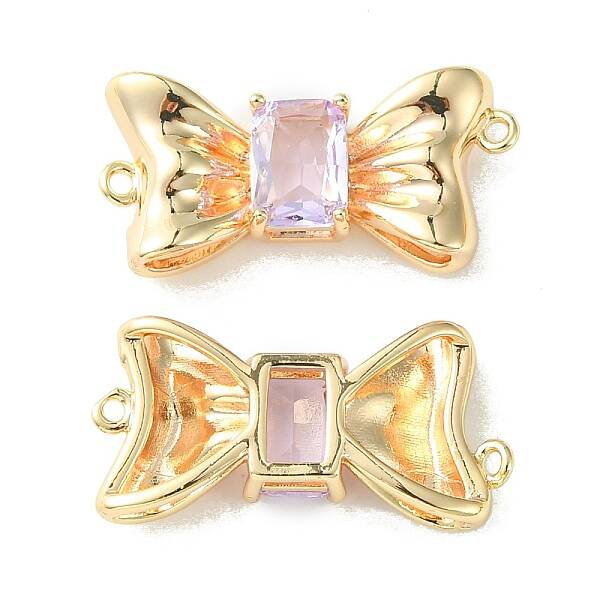 Brass Pave Cubic Zirconia Connector Charms
