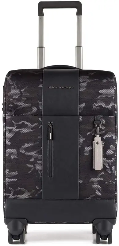 Piquadro, four wheels, cabin textile trolley, camouflage