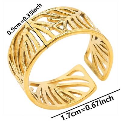 Minimalist Geometric Stainless Steel Open Cuff Ring for Unisex