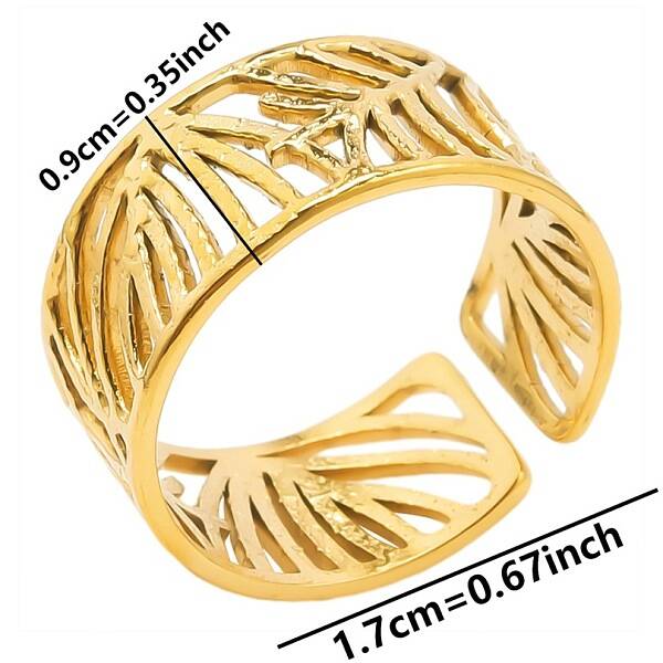 Minimalist Geometric Stainless Steel Open Cuff Ring for Unisex