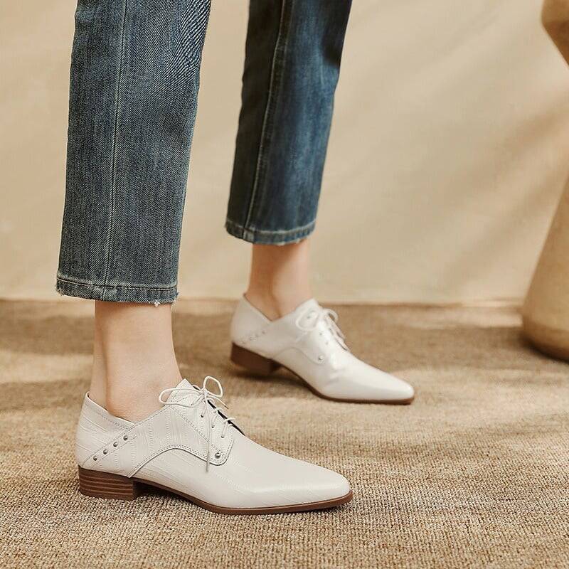 CHIKO Bay Pointy Toe Block Heels Oxfords Shoes