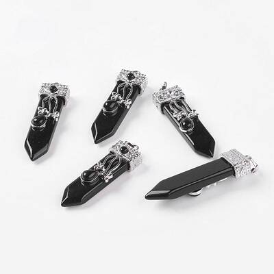 Natural Obsidian Big Pendants