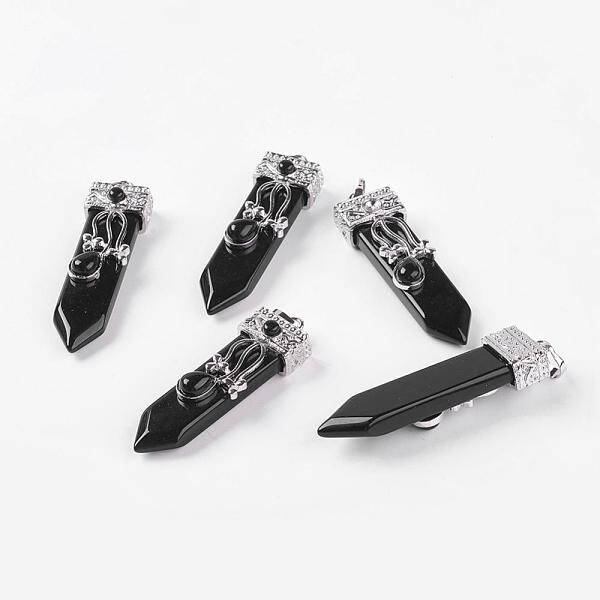 Natural Obsidian Big Pendants