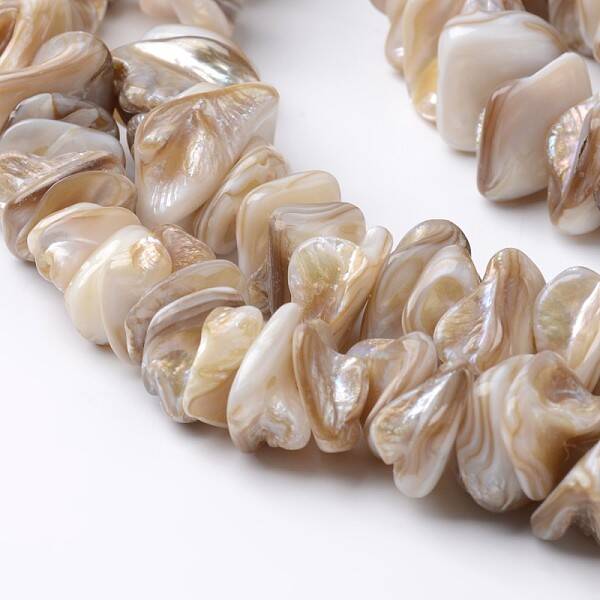 Natural Freshwater Shell Bead Strands