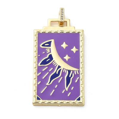 Brass Micro Pave Cubic Zirconia Pendant with Enamel