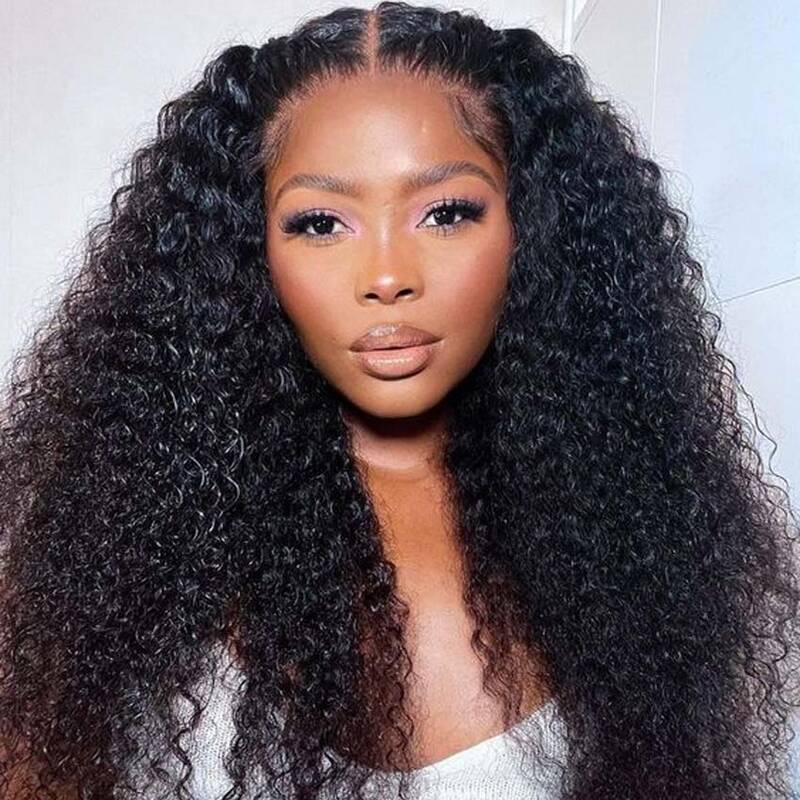Ashimary Thick 13x4 Lace Front Curly Wig Pre plucked Jerry Curls Human Hair Lace Wigs