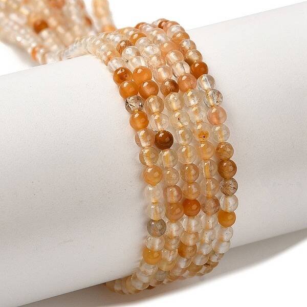 Natural Yellow Hematoid Quartz/Golden Healer Quartz Beads Strands