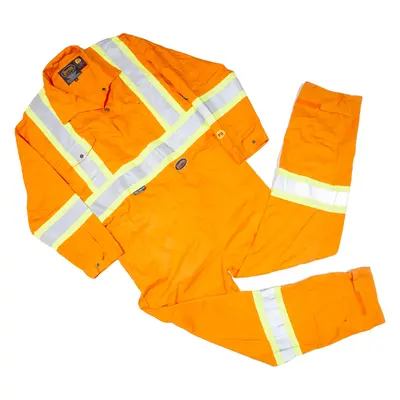 PIONEER Reflective Workwear Mens Boiler Suit Orange Relaxed XL W44 L33