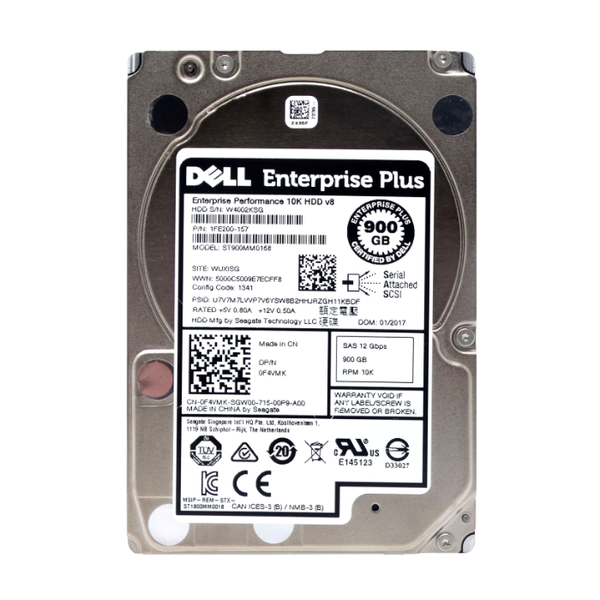 F4VMK Dell 900GB 12Gb/s SAS 10000 2.5-Inch Hard Drive