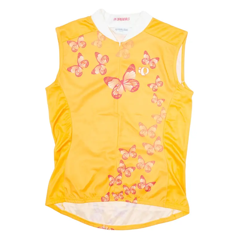 PEARL IZUMI Cycling Womens Jersey Orange Sleeveless 1/4 Zip L