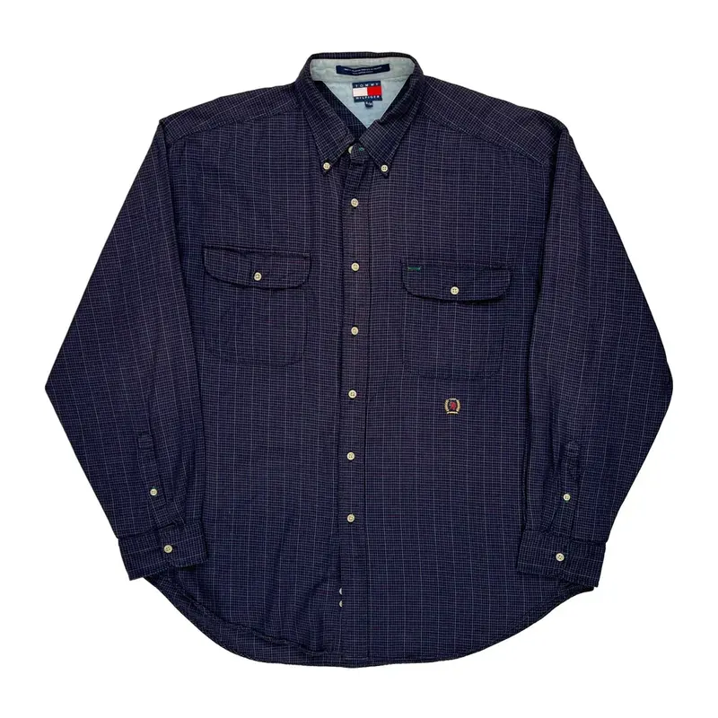 Tommy Hilfiger Checked Shirt - XL Blue Cotton