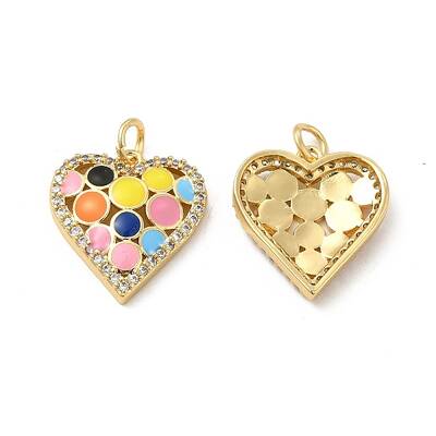 Brass Micro Pave Clear Cubic Zirconia Pendants