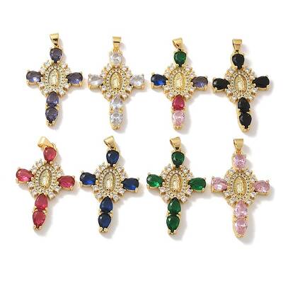 Brass Micro Pave Cubic Zirconia Pendants