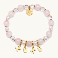 Little Words Project - XOXO Charm Bracelet Love Club, Beaded Bracelet - Choose Your Size