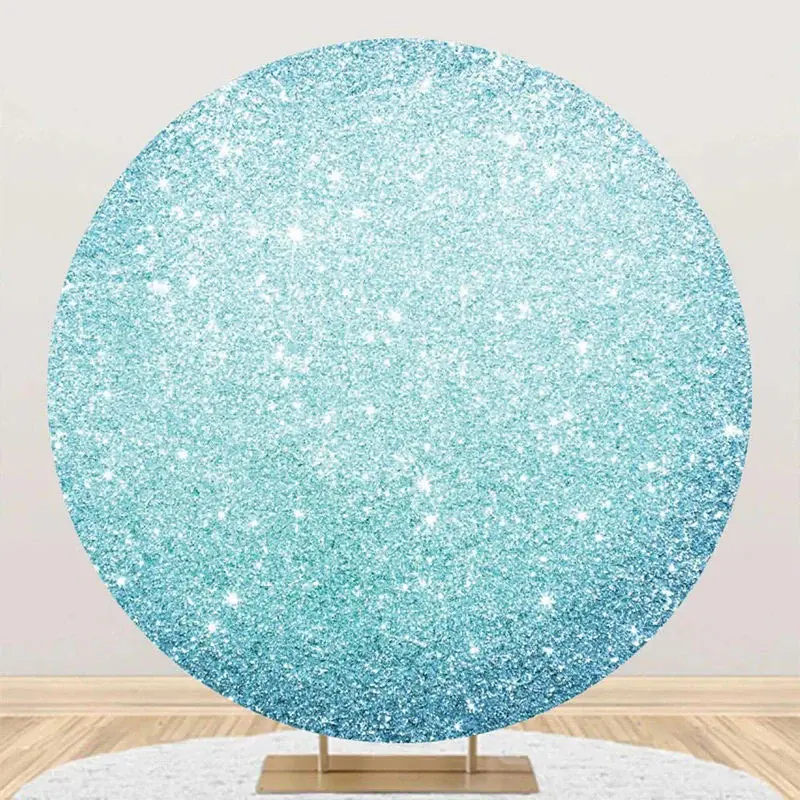 Round Fantasy Blue Sparkling Bokeh Birthday Backdrop - Aperturee