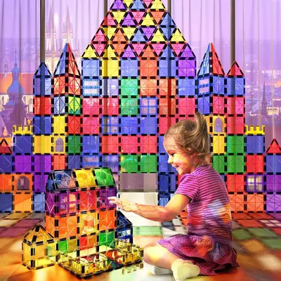 40 PCS Magnetic Building Blocks Colorful Castle Mine Magnet World Birthday Couple Christmas Gifts