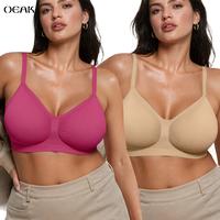 OEAK 2PCS Womens Wireless Bra Non Padded Comfort Bralettes No Underwire Unlined Seamless Tshirt Unpadded Bras Basic Comfortab...