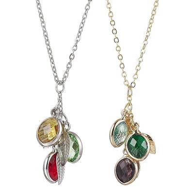 Stainless Steel and Glass Pendant Necklaces