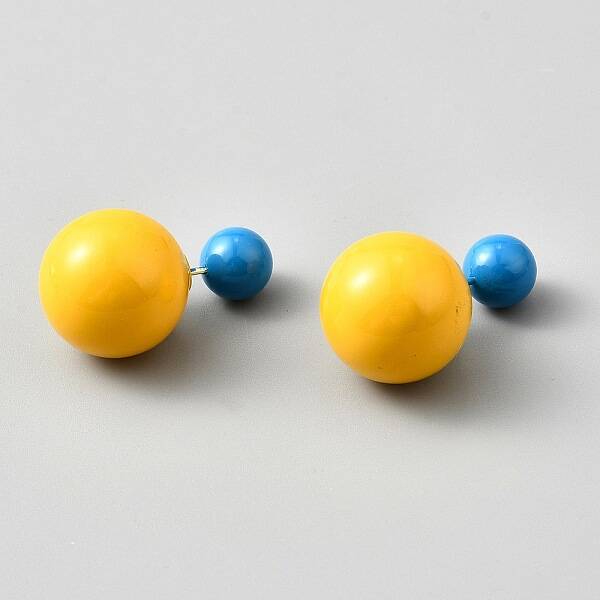 Plastic Round Stud Earrings