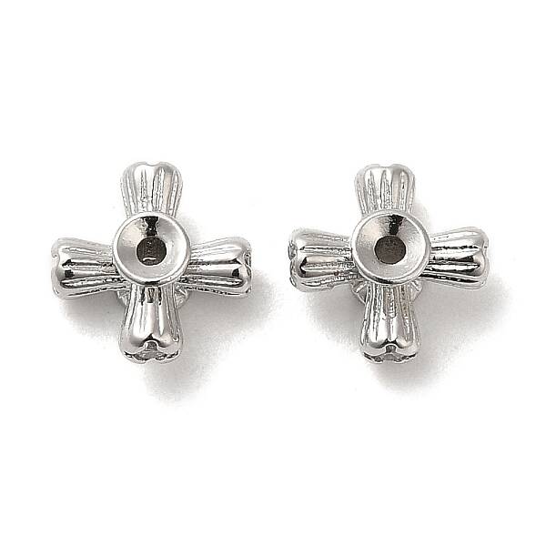 Rack Plating Brass Micro Pave Cubic Zirconia Beads